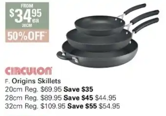 Harris Scarfe Circulon Origins Skillets 20cm offer