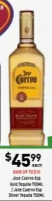 Liquor Legends Jose Cuervo Tequilla offer
