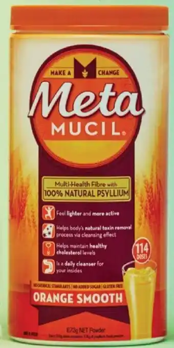 Priceline Metamucil Daily Fibre Supplement Orange Smooth 114 Doses 673g offer
