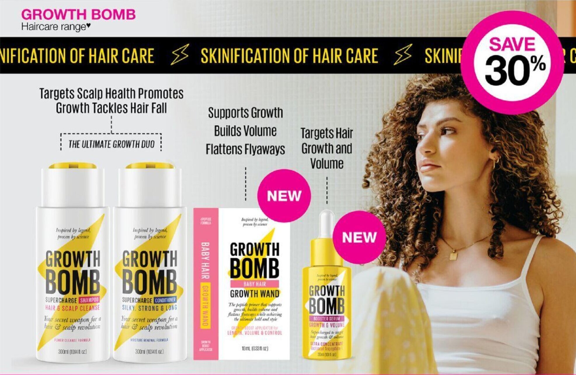 GROWTH BOMB Haircare range offer at Priceline