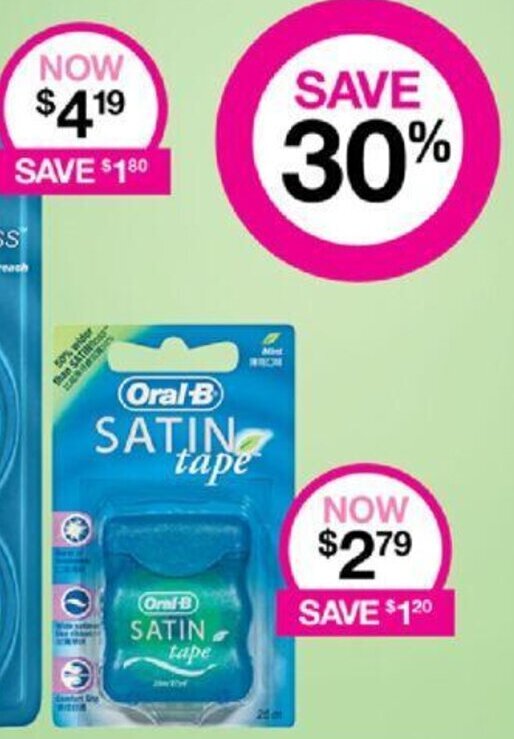 OralB SATIN tape offer at Priceline