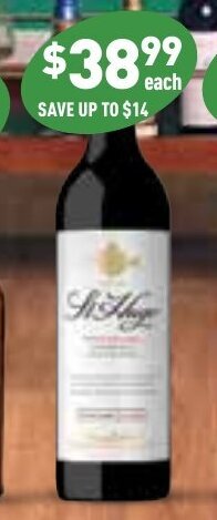 Liquor Legends Orlando St Hugo Cabernet Sauvignon 750ml & Range offer