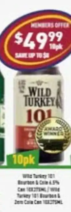 Liquor Legends Wild Turkey 101 10pk offer