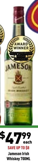 Liquor Legends Jameson Irish Whiskey 700ml offer