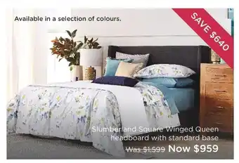 Snooze Slumberland Square Winged Queen Headboard with Standard Base offer