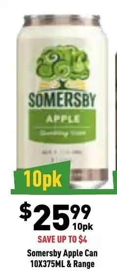Liquor Legends Somersby Apple Can 10x375ml & Range offer