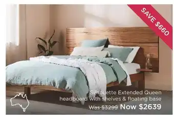 Snooze Silhouette Extended Queen Headboard with Shelves & Floating Base offer
