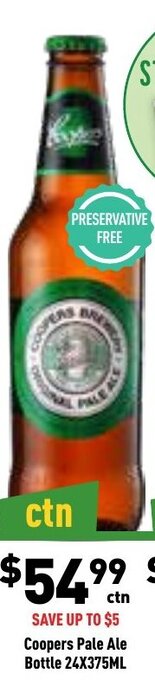 Liquor Legends Coopers Pale Ale Bottle 24x375ml offer