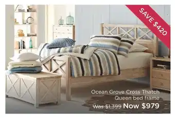 Ocean Grove Cross Thatch Queen Bed Frame