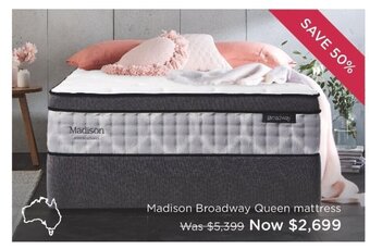 Snooze Madison Broadway Queen Mattress offer