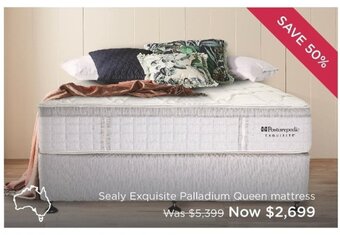 Snooze Sealy Exquisite Palladium Queen Mattress offer