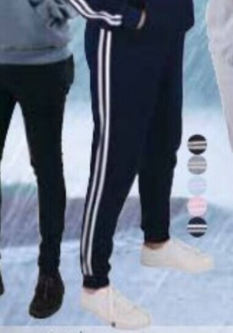 Slim Fleece Track Pants with Stripe