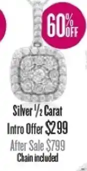 Shiels Pendant Silver 1/2 Carat offer