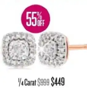 Shiels Rose Gold and Diamonds Earrings 1/4 Carat offer
