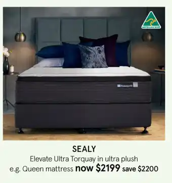 Myer Sealy Elevate Ultra Torquay in Ultra Plush Queen Mattress offer
