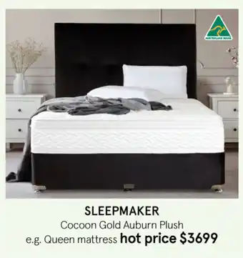 Myer Sleepmaker Cocoon Gold Auburn Plush Queen Mattress offer
