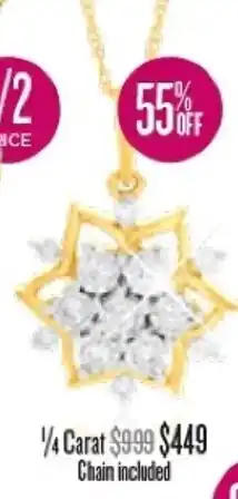 Shiels Pendant 1/4 Carat Chain Included offer
