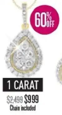 Shiels Pendant 1 Carat Chain Included offer