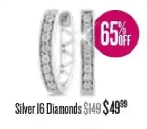 Shiels Earrings Silver 16 Diamonds offer