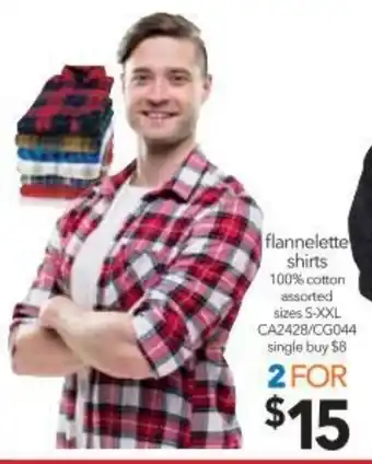 Cheap as Chips Flunnelette Shirts 100% Cotton offer