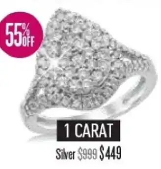 Shiels Cluster Rings 1 Carat Silver offer