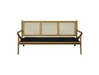 LivingStyles Zadie Bayur Wood & Rattan Sofa, 3 Seater offer