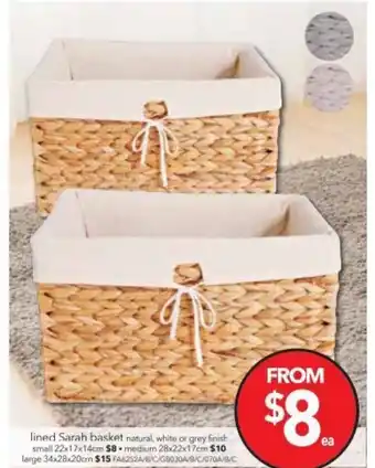 Cheap as Chips Lined Sarah Basket offer