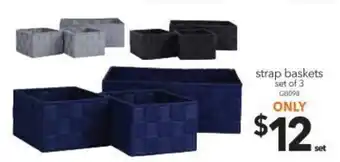 Cheap as Chips Strap Baskets Set of 3 offer