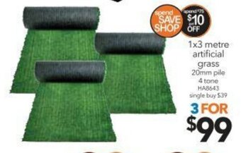 Cheap as Chips Artificial Grass 1x3 metre offer