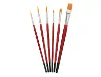 Officeworks Born 6 Pack Assorted Artist Brushes - Flat offer