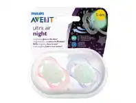 ePharmacy Avent Ultra Air Night Soother 0-6 Months 2 Pack offer