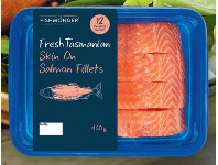 ALDI The Fishmonger Fresh Tasmanian Salmon Fillets 4pk/460g offer