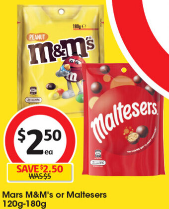 Coles Mars M&M's or Maltesers 120g-180g offer
