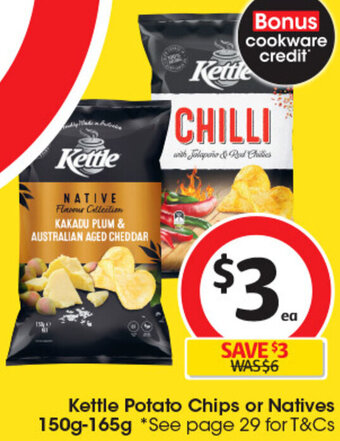 Coles Kettle Potato Chips or Natives 150g-165g *See page 29 for T&Cs offer