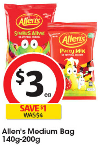 Coles Allen's Medium Bag 140g-200g offer