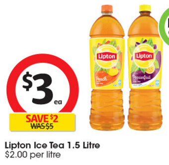 Coles Lipton Ice Tea 1.5 Litre $2.00 per litre offer