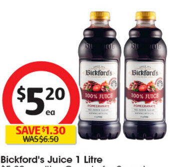 Coles Bickford's Juice 1 Litre offer