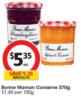 Coles Bonne Maman Conserve 370g $1.45 per 100g offer