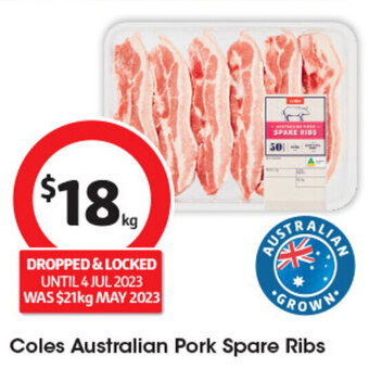 Coles Coles Australian Pork Spare Ribs offer