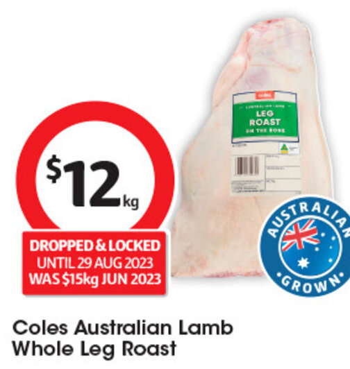 Coles Australian Lamb Whole Leg Roast offer at Coles