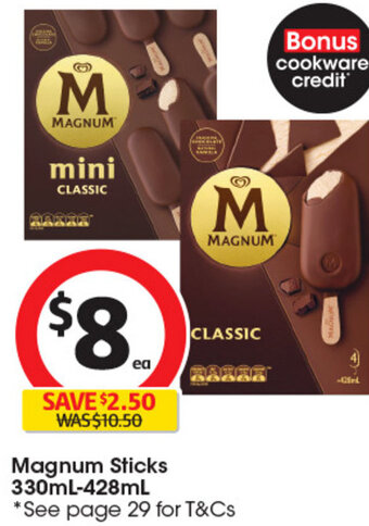 Coles Magnum Sticks 330mL-428mL *See page 29 for T&Cs offer