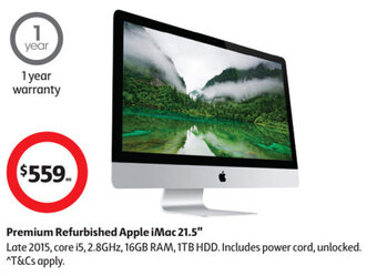 Coles Premium Refurbished Apple iMac 21.5" offer