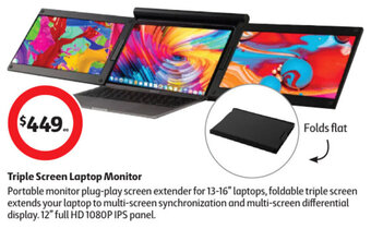 Coles Triple Screen Laptop Monitor offer