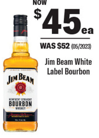 Coles Jim Beam White Label Bourbon offer