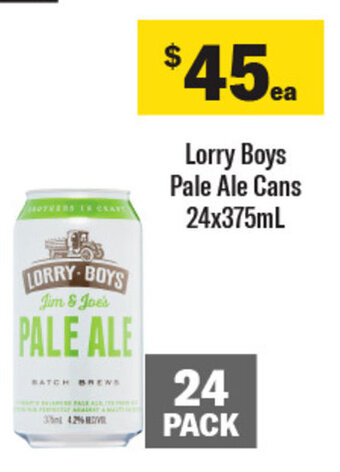 Coles Lorry Boys Pale Ale Cans 24x375mL offer