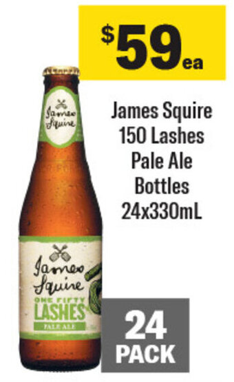 Coles James Squire 150 Lashes Pale Ale Bottles 24x330mL offer