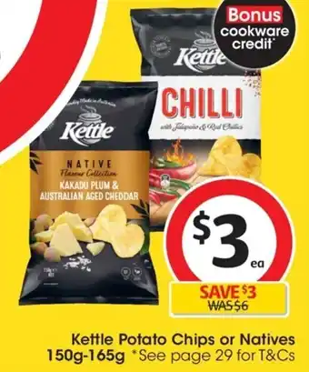 Coles Kettle Potato Chips or Natives 150g-165g *See page 29 for T&Cs offer