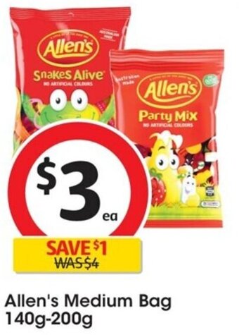 Coles Allen's Medium Bag 140g-200g offer