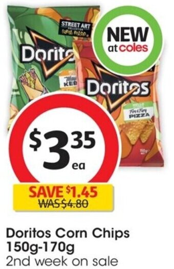 Coles Doritos Corn Chips 150g-170g offer
