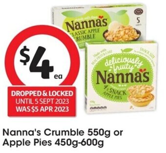 Nanna's Crumble 550g or Apple Pies 450g-600g